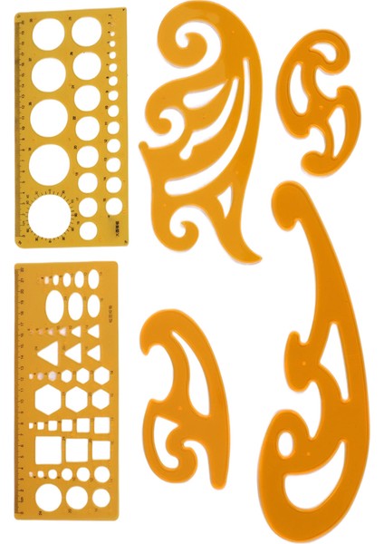 6 Adet Fransız Eğrisi ve Şablon Cetveli Set Çizim Şablonu Aracı Daire Şablonları Kişisel Çizim ve Taslak Için (Yurt Dışından) modelleri