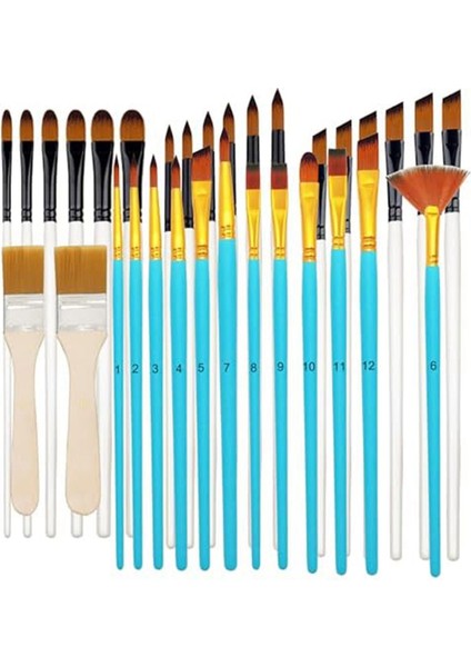 Akrilik Boyama Için 32 Parça Fırça Seti, Sanatçılar ve Yeni Başlayanlar Için Fırça Seti (Yurt Dışından)