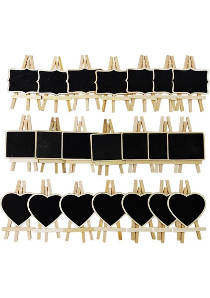 21PCS Mini Ahşap Karayolu ile Tripod Menü Mesaj Panosu Işaretleri Kara Tahta Düğün Dekorasyon Malzemeleri Mağaza Ev Dekor (Yurt Dışından)