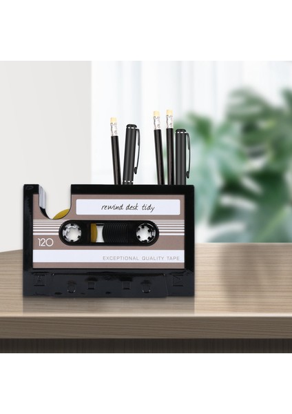Kaset Bant Dağıtıcı Kalem Tutucu Vazo Kalem Pot Kırtasiye Masası Düzenli Konteyner Ofis Kırtasiye Tedarikçi Hediyesi (Siyah) (Yurt Dışından) modelleri