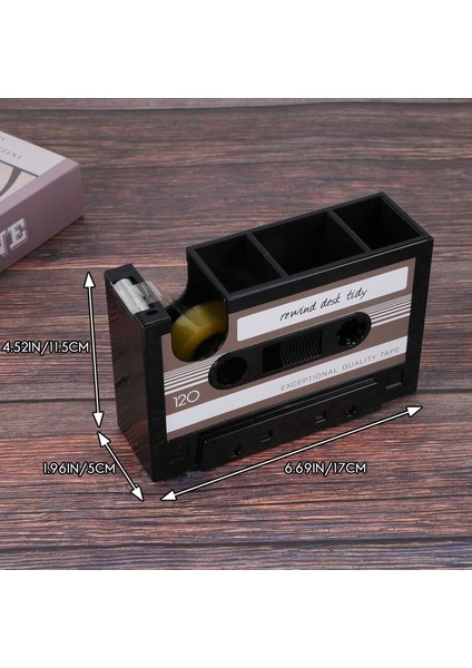Kaset Bant Dağıtıcı Kalem Tutucu Vazo Kalem Pot Kırtasiye Masası Düzenli Konteyner Ofis Kırtasiye Tedarikçi Hediyesi (Siyah) (Yurt Dışından) indirimleri