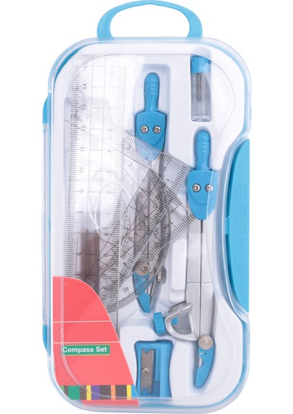Geometri Pusula Seti 10 Pcs Okul Matematik Prestor Set Öğrenci Matematik ve Mühendisliği Için Taşıma Örneği, Mavi (Yurt Dışından) modelleri