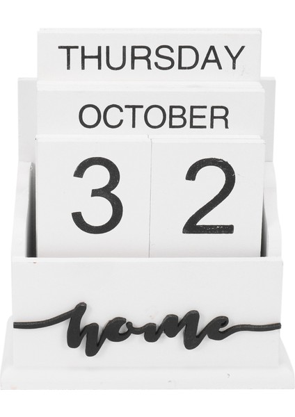 Ahşap Clamshell Masa Blok Takvimi Kalıcı Ahşap Masa Takvimi Hafta Ayı Tarih Ekran Ev Ofis Dekorasyonu (Yurt Dışından)