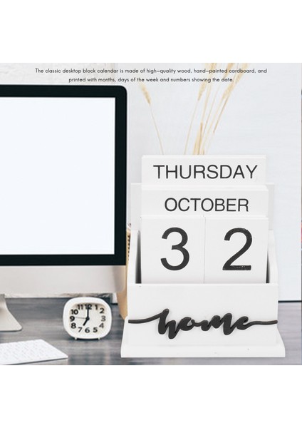 Ahşap Clamshell Masa Blok Takvimi Kalıcı Ahşap Masa Takvimi Hafta Ayı Tarih Ekran Ev Ofis Dekorasyonu (Yurt Dışından) fiyatları