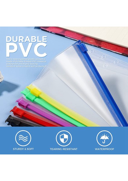 18 Pcs A6 Binder Cepleri 6 Ring A6 Fermuarı Çantası Bütçe Bağlayıcı, Su Geçirmez Plastik Zarf Klasörleri (Yurt Dışından) fiyatları