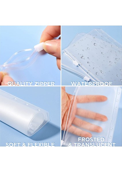 18 Pcs A6 Binder Cepleri 6 Ring A6 Fermuarı Çantası Bütçe Bağlayıcı, Su Geçirmez Plastik Zarf Klasörleri (Yurt Dışından) modelleri