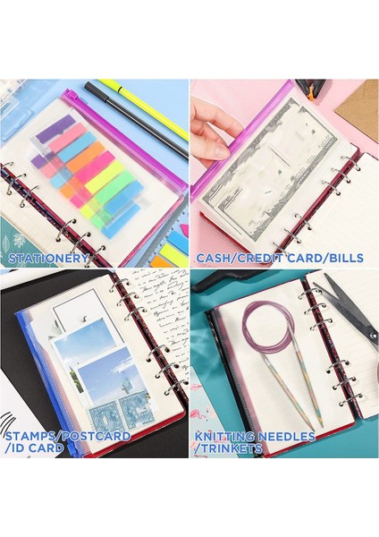 18 Pcs A6 Binder Cepleri 6 Ring A6 Fermuarı Çantası Bütçe Bağlayıcı, Su Geçirmez Plastik Zarf Klasörleri (Yurt Dışından) indirimleri