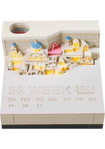 Zaman Parçası Takvimi - 2024 LED Işıklı Masa Takvimi - 3D Takvim (Yurt Dışından)