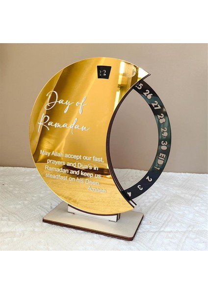 Ramazan Advent Takvimi, Ramazan Advent Sayım Mübarek Akrilik Ay Süs Ramazan Masa Dekorasyon Altın+Siyah (Yurt Dışından) fiyatları