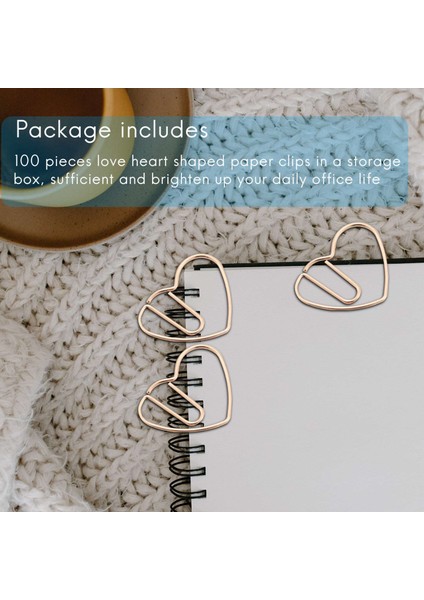 100 Parça Aşk Kalp Şeklindeki Küçük Paper Klipler Ofis Okulu Için Yer Işareti Klipleri Ev Metal Klipler Gül Altın (Yurt Dışından) fırsatları