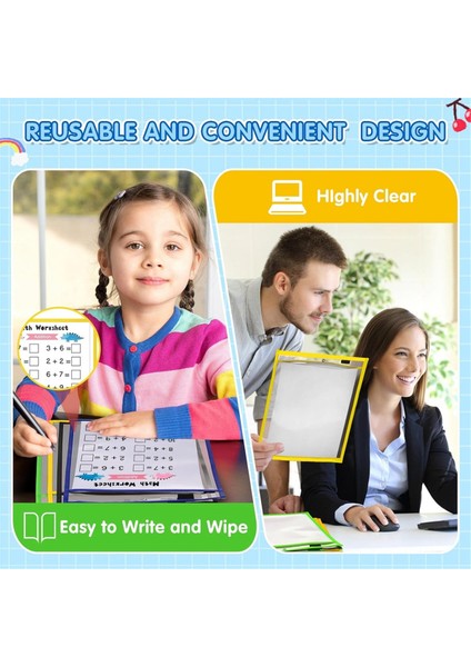 Tekrar Kullanılabilir Not Tutucu Cep Plastik Dosya Çantası Kuru Silinebilir Kılıf D (Yurt Dışından) fiyatları