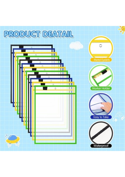 Tekrar Kullanılabilir Not Tutucu Cep Plastik Dosya Çantası Kuru Silinebilir Kılıf D (Yurt Dışından) modelleri
