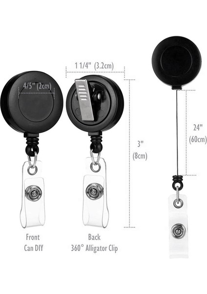2 Paket - Geri Çekilebilir Kimlik Isim Rozeti Tutucu Makaraları (Yurt Dışından) modelleri