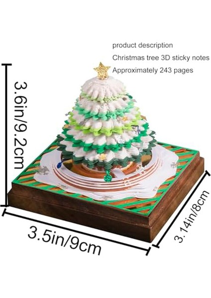 Noel 3D Takvim Not Kağıdı Not Sanat Bloknotu, Koparılabilir Takvim Heykeli (Yurt Dışından) modelleri