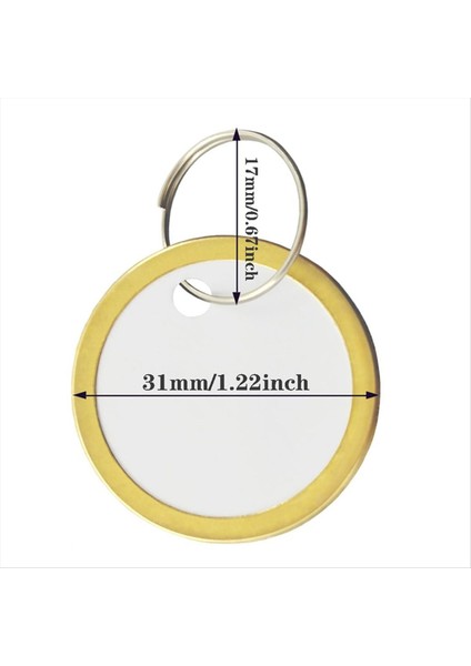 180PCS Metal Jant Etiketleri Anahtar Etiketler Araba Tuşları ve Kapı Anahtarları Için Metal Halkalı Yuvarlak Kağıt Etiketler, Beyaz ve Altın (Yurt Dışından) fiyatları