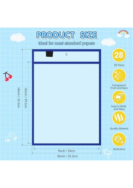 Tekrar Kullanılabilir Not Tutucu Cep Plastik Dosya Çantası Kuru Silinebilir Kılıf A (Yurt Dışından) fırsatları