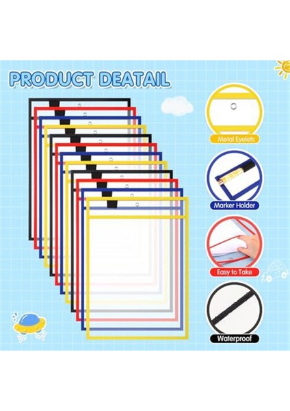 Tekrar Kullanılabilir Not Tutucu Cep Plastik Dosya Çantası Kuru Silinebilir Kılıf A (Yurt Dışından) indirimleri