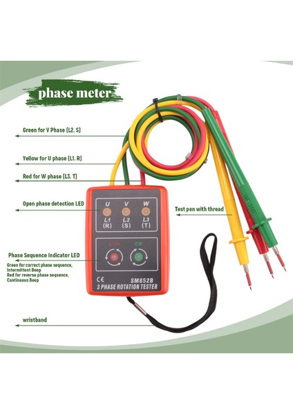 Yeni 3 Faz Dizisi Döndürme Test Cihazı Gösterge Dedektör Ölçer LED Buzzer Taşınabilir Kese TD-LED02 (Yurt Dışından) indirimleri