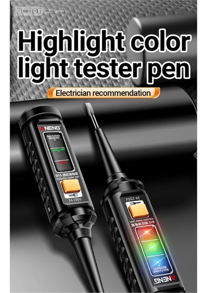 Aneng B15 Indüksiyon Test Kalemi Profesyonel Ac Voltaj Algılama Kalemi Vurgu Renk Işığı Elektrikçi Tornavida Test Cihazı (Yurt Dışından)