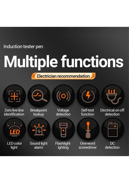 Aneng B15 Indüksiyon Test Kalemi Profesyonel Ac Voltaj Algılama Kalemi Vurgu Renk Işığı Elektrikçi Tornavida Test Cihazı (Yurt Dışından) modelleri
