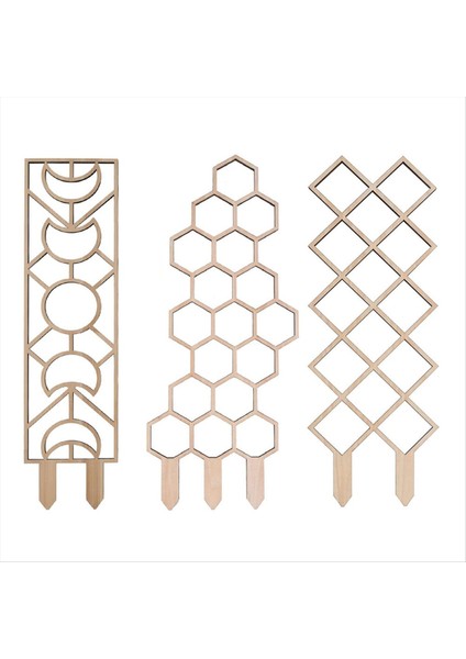 3 Adet Ahşap Petek Bitki Tırmanma Standı Kafes Tırmanma Bitkisi Standı Bahçecilik Saksı Standı Sabit Destek Direği (Yurt Dışından)