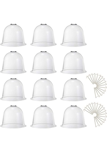 12 Adet Yeniden Kullanılabilir Plastik Sera Bahçe Bitki Zili Kapak Bitki Çimlenme Kapağı Kubbe Don Koruma Donma Koruması (Yurt Dışından)