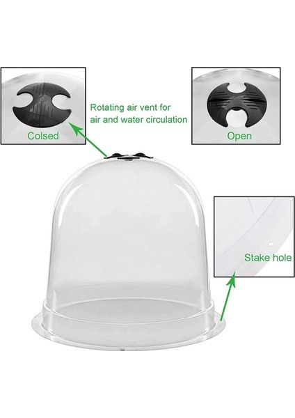 12 Adet Yeniden Kullanılabilir Plastik Sera Bahçe Bitki Zili Kapak Bitki Çimlenme Kapağı Kubbe Don Koruma Donma Koruması (Yurt Dışından) modelleri
