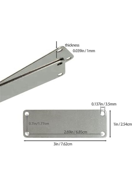 25 Paket Paslanmaz Çelik Gravür Boş Etiketler Dikdörtgen Damgalama Boşlukları 4 Delikli 1INCHX3INCH (Yurt Dışından) fiyatları