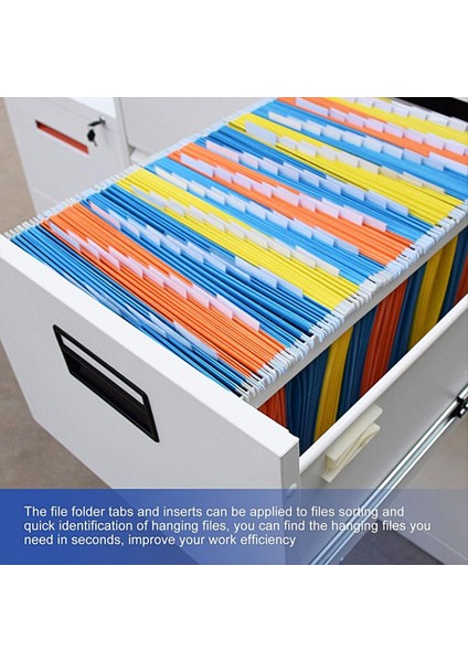 Dosya Klasör Sekmeleri, 100 Set Asma Dosya Klasör Etiketleri 2 Inç Plastik Sekmeler ve Dosya Klasörleri Asma Ekler (Yurt Dışından)