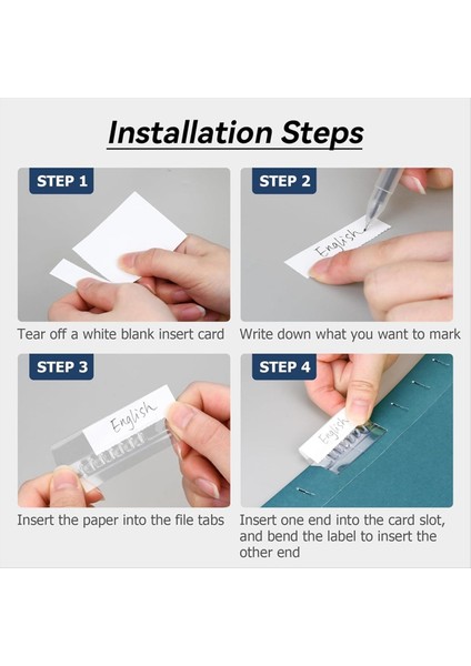 Dosya Klasör Sekmeleri, 100 Set Asma Dosya Klasör Etiketleri 2 Inç Plastik Sekmeler ve Dosya Klasörleri Asma Ekler (Yurt Dışından) modelleri