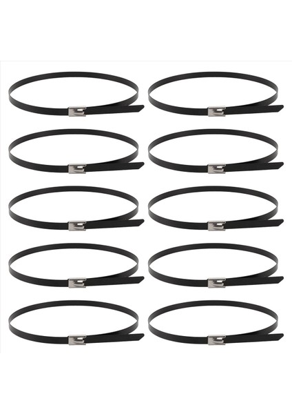 Metal Fermuar Bağları Siyah 100PCS 11.8 Inç 304 Paslanmaz Çelik Epoksi Kaplı Kablo Kravat, Araçlar, Çiftlikler, Kablolar (Yurt Dışından) modelleri