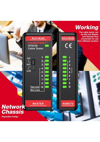 Habotest HT812A Ağ Kablo Test Cihazı, CAT5/CAT5E/CAT6/CAT6A Için Kablo Telefon Hattı Süreklilik Testi, Utp/stp Ağ Test Aracı (Yurt Dışından) fiyatları