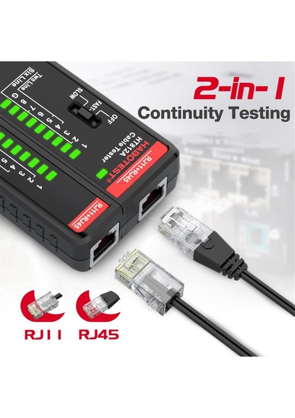 Habotest HT812A Ağ Kablo Test Cihazı, CAT5/CAT5E/CAT6/CAT6A Için Kablo Telefon Hattı Süreklilik Testi, Utp/stp Ağ Test Aracı (Yurt Dışından) fırsatları