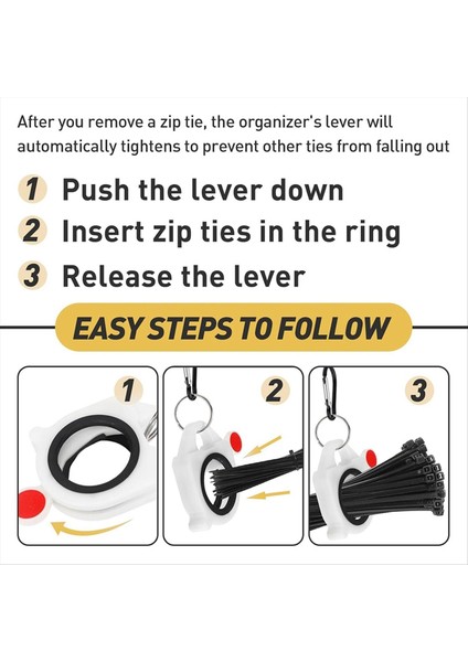 Zip Tie Organizer Kablo Tie Organizer Tutucu Karanlıkta Güçlü Verimli Çözüm 4 Pcs (Yurt Dışından) fiyatları