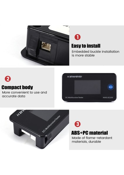 Keweisi Dc 0-200V Voltmetre Ammetre Kws Power Enerji Ölçer LED Dijital Dc Wattmetre Elektrik Ölçer, 10A (Yurt Dışından) indirimleri