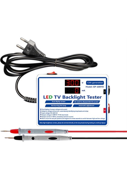 LED Test Cihazı 0-300V Çıkış LED Tv Backlight Test Cihaz Çok Hafif LED Şeritler Boncuk Çubuk Işık Lamba Test Aracı Ab Fişi (Yurt Dışından)