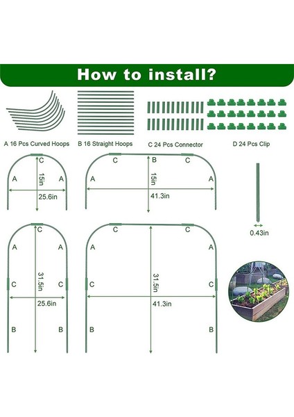 Sera Çemberleri Tünel Büyür, Pas Kılıfı Plastik Kaplamalı Çelik Destek Çerçevesi Yükseltilmiş Yataklar Için Sera Çemberleri (Yurt Dışından) modelleri