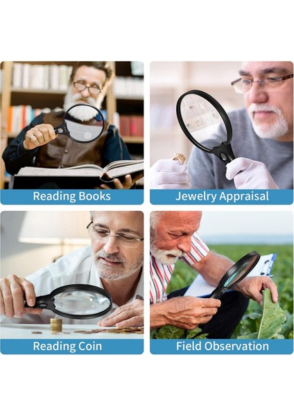 2 Paket 30X 60X 90X Kuyumcular Loupe Bundle 10X 20X 45X Büyük Büyüteçli Camı, Yaşlılar Için Işıklı Okuma (Yurt Dışından) indirimleri