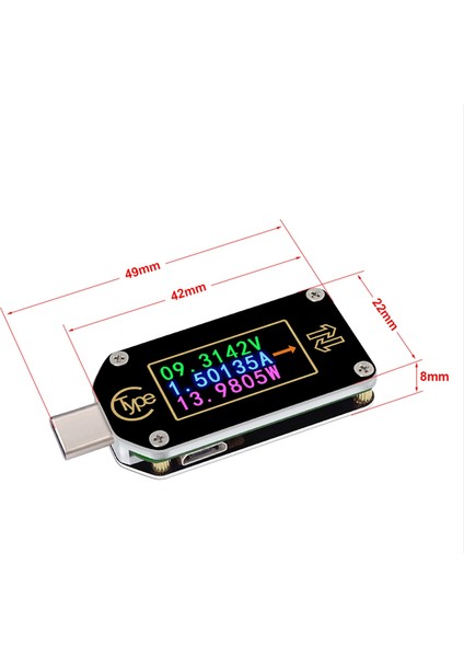 Rd TC66 Tip-C Pd Tetikleyici USB Voltmetre Ampermetre Voltajı 2 Yollu Akım Metre Multimetre Pd Şarj Cihazı Pil USB Tester1 (Yurt Dışından) modelleri