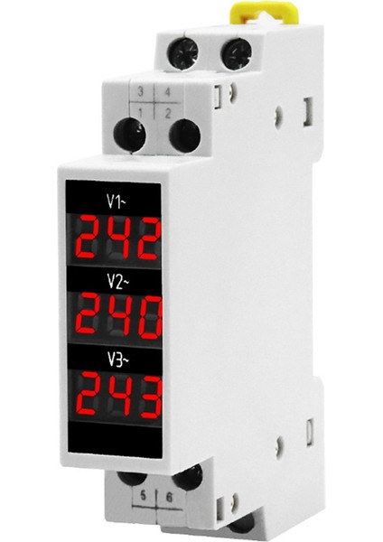 Bv-3r LED Üç Fazlı Voltmetre Mini Dijital Ekran Modüler Voltaj Ölçer 80-500VAC Dın Rada V1 V2 V3 (Yurt Dışından)