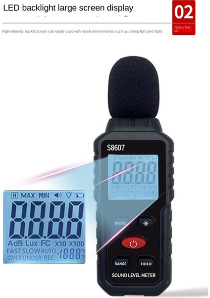 Dijital Ses Seviyesi Ölçer, Sınıf Home Street Için Ses Ölçer, Gürültü Ölçmek Için 30-130DBA Db Ölçer, Gürültü Desibel Okuyucu (Yurt Dışından) fiyatları