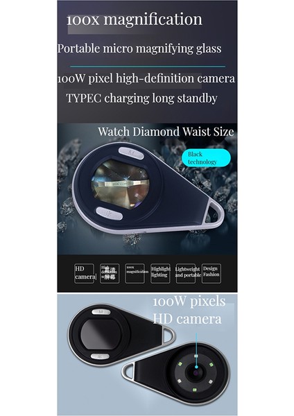 Dijital Ekran Frekansı Büyüteç Cam 60/80/100X Üç Çiftli Anahtarlama Taşınabilir Mikroskop (Yurt Dışından) fiyatları