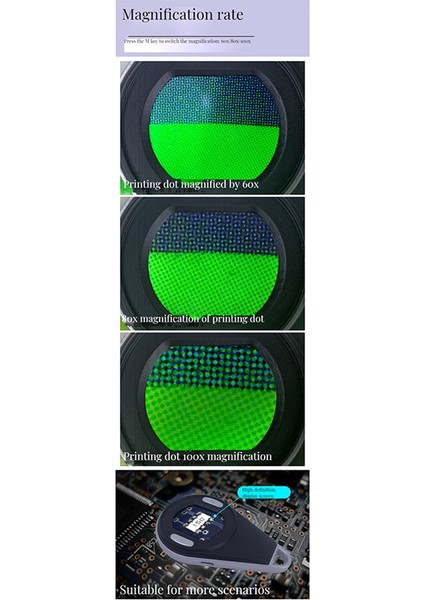 Dijital Ekran Frekansı Büyüteç Cam 60/80/100X Üç Çiftli Anahtarlama Taşınabilir Mikroskop (Yurt Dışından) modelleri