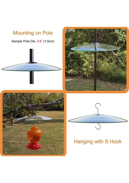Kuş Besleyicileri Için Cam Sincap Bölmesi Kutup - Çoban Kancaları/post Asılı - 13 Inç Büyük Hava (Yurt Dışından) indirimleri