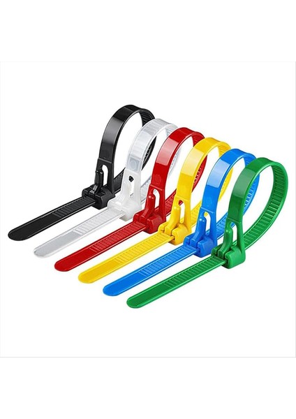 100PCS Toka Kendi Kendine Kilitlenen Premium Naylon Kablo Tel Bağları, 8 x 200MM Ayarlanabilir Yeniden Kullanılabilir Naylon Kayış Tokalı (Yurt Dışından)