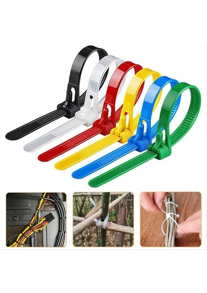 100PCS Toka Kendi Kendine Kilitlenen Premium Naylon Kablo Tel Bağları, 8 x 200MM Ayarlanabilir Yeniden Kullanılabilir Naylon Kayış Tokalı (Yurt Dışından) fiyatları