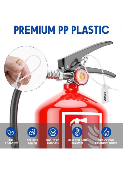 1000 Pcs Plastik Montaj Contaları Yangın Söndürücü Etiketler Güvenlik Etiketleri Contalar Güvenlik Numaralı Fermuar Bağları Etiketler Beyaz (Yurt Dışından) fiyatları