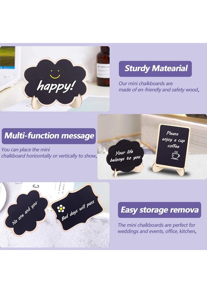 30 Adet Mini Kara Tahta, Parti Büfesi, Ahşap Küçük Tebeşir Tahtası Işaretleri Için Gıda Etiketleri (Dikdörtgen Çentik) (Yurt Dışından) indirimleri