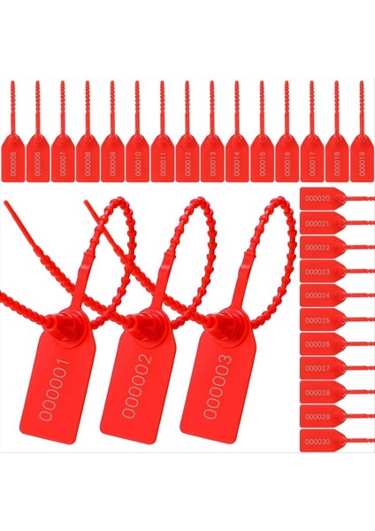 300 Pcs Plastik Kurcalama Contaları, Numaralı Zip Bağları Güvenlik Etiketleri Güvenlik Contaları Tek Kullanımlık Kendi Kilitleme Tabelası 250MM (Yurt Dışından)