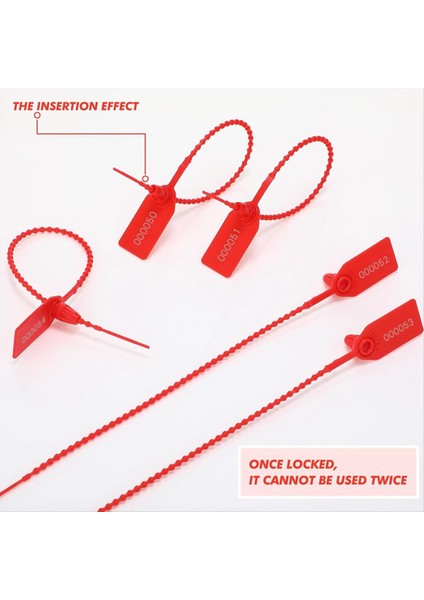 300 Pcs Plastik Kurcalama Contaları, Numaralı Zip Bağları Güvenlik Etiketleri Güvenlik Contaları Tek Kullanımlık Kendi Kilitleme Tabelası 250MM (Yurt Dışından) fiyatları